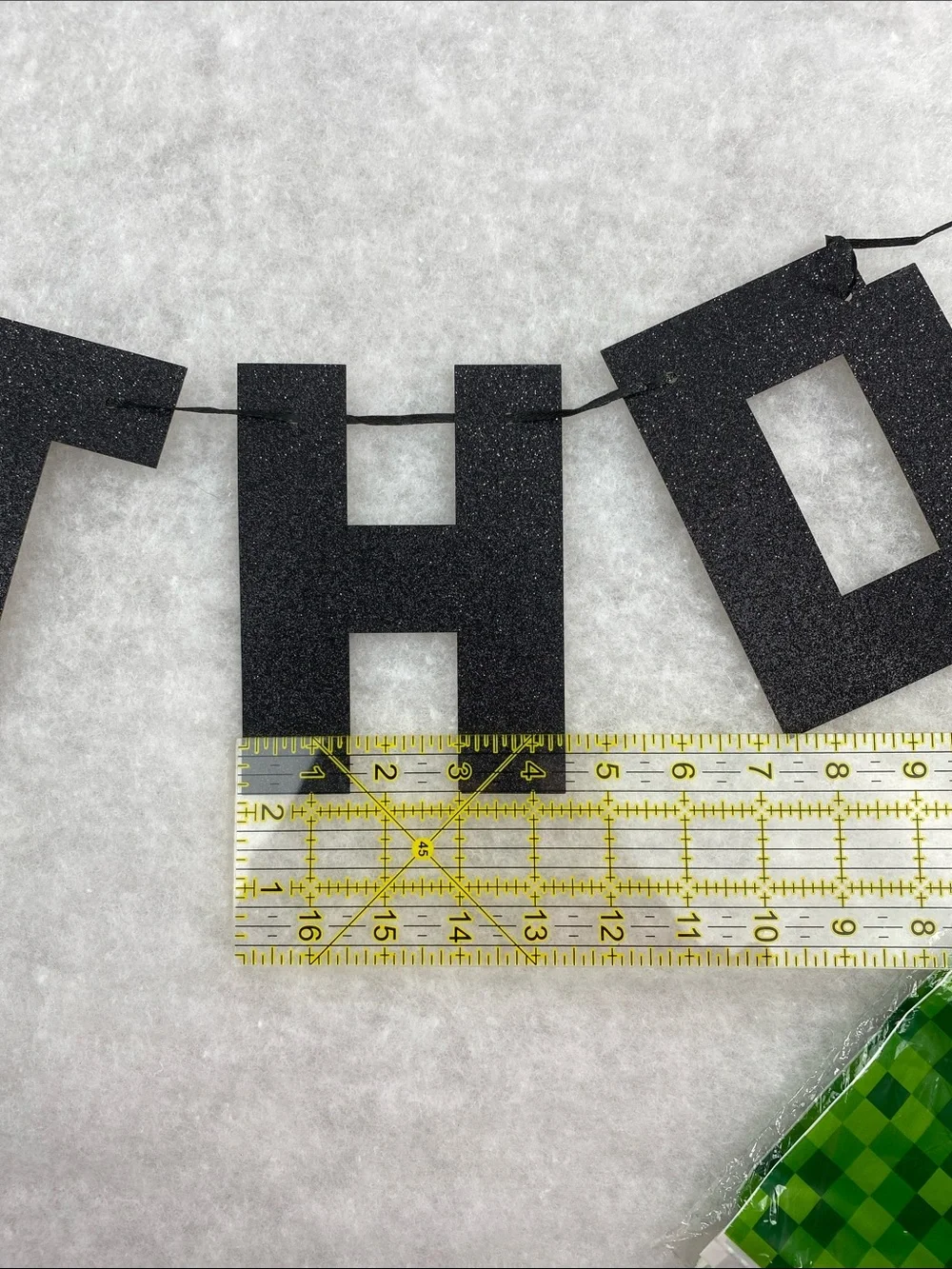 Happy Birthday Banner Party Garland - Black Glitter Minecraft 50 pcs party bags